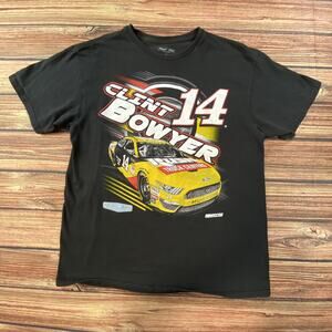 Clint Bower Racing Shirt Adult Large Black Graphic Double Sided Haas Mens